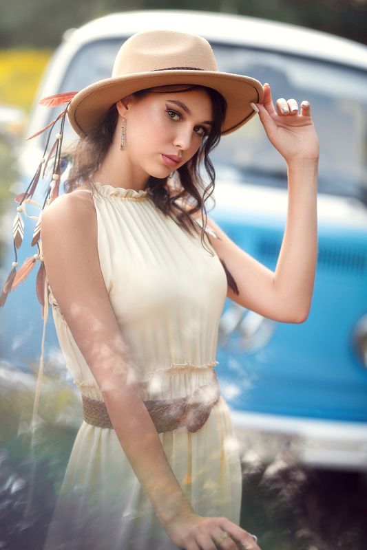 портрет, девушка, цвет, ретро, лето Алиса фото превью