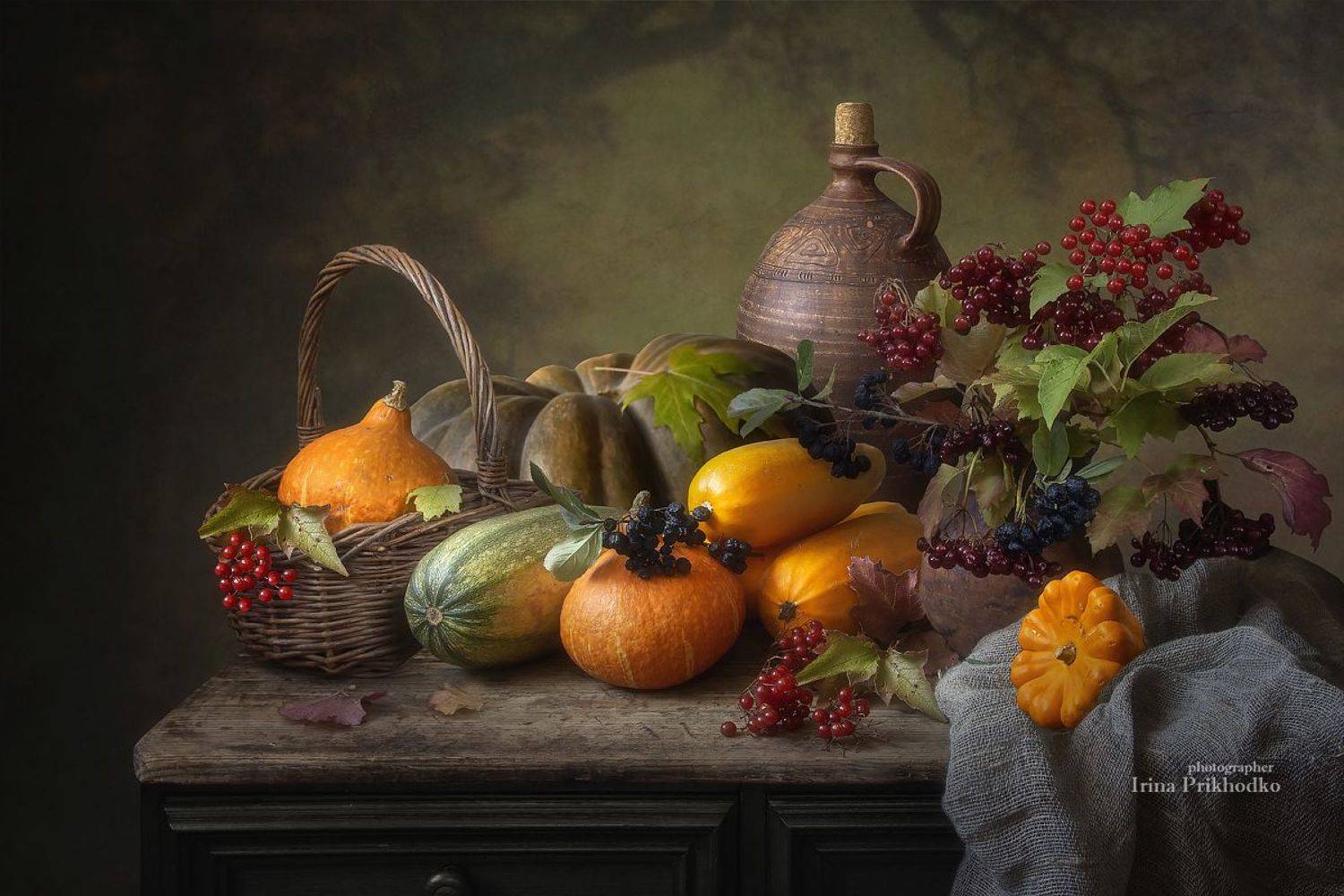натюрморт, осень, урожай, тыквы, овощи, Приходько Ирина
