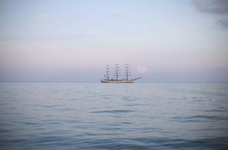 закат, пейзаж, море, парус, юг В нежных красках заката фото превью