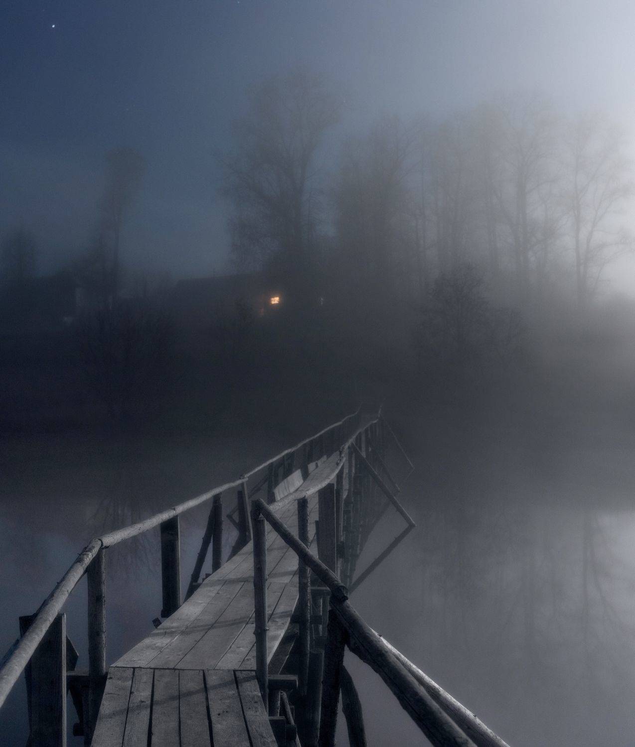 ночь туман мостик село, Сергей Буторин