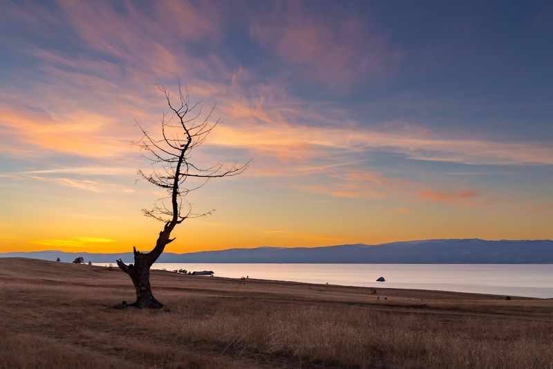 ольхон, закат, байкал Ольхон фото превью