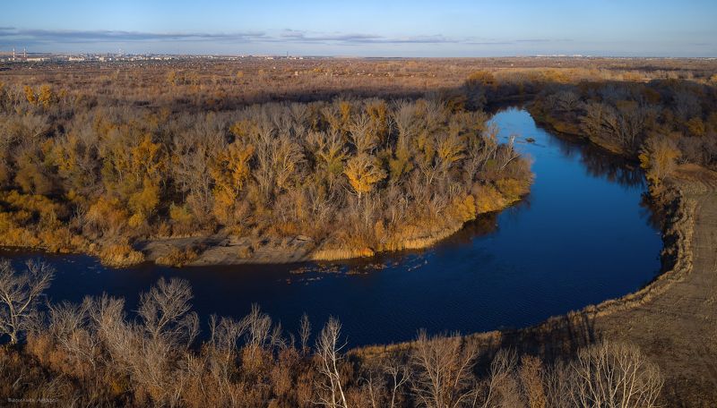 осень, природа, река урал Осень на реке Урал фото превью
