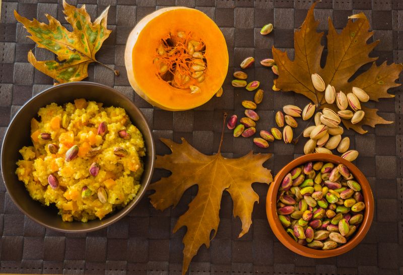 Пшенично тыквенная каша с фисташками фото превью