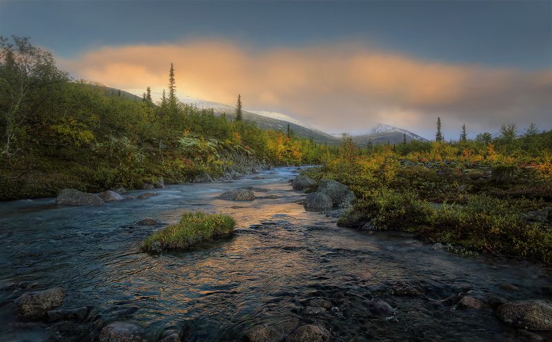 Заполярье Хибины горы закат Гольцовка Осень за Полярным кругом фото превью