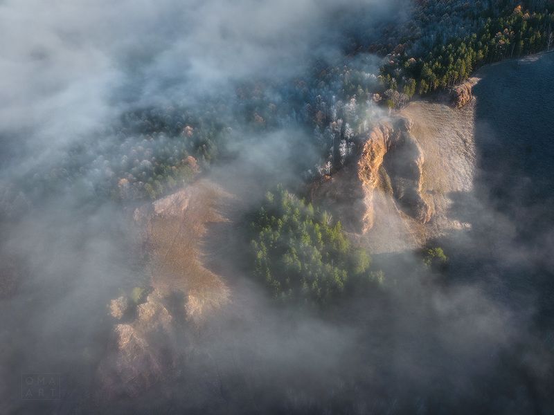 сибирь, красноярск, тайга, лес, осень, туман Седая осень в тумане ... фото превью