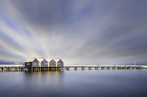 Four Little Blue Huts
