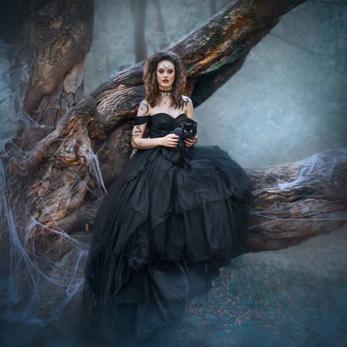 Ведьма с кошкой