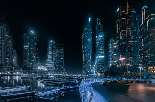 Dubai Marina Night View
