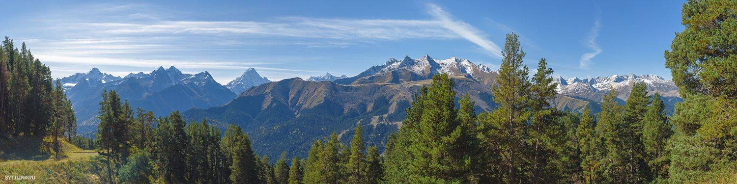 Вершины, горы, София, Пшиш, Аманауз-Баши, Дукка, Главный Кавказский Хребет, Архыз, Кавказ, Карачаево-Черкессия, лес, природа, горный, хвойный, туризм, поездка, путешествие, достопримечательность, Сытилин Павел