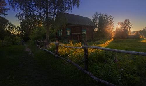 Летний вечер пахнет скошенной травой. с.Никола-Бережки