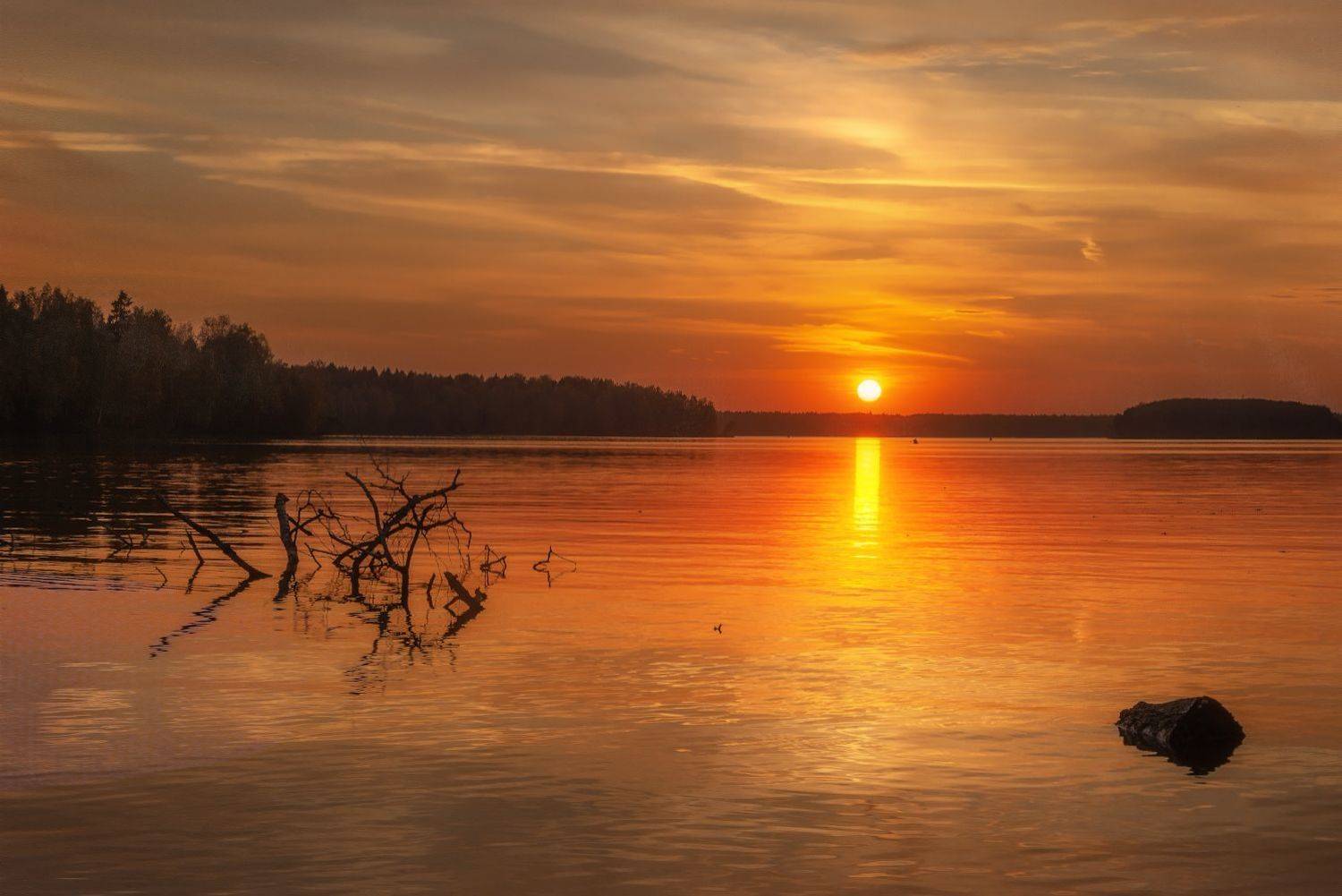 закат, озеро, Сергей Аникин