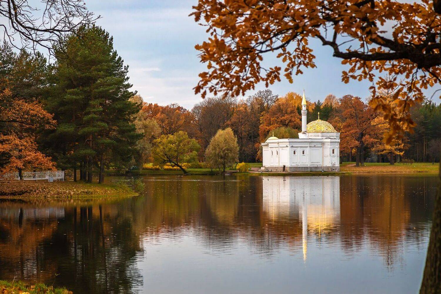 осень, пейзаж, пушкин, баня, турецкая, екатерининский, парк, озеро, Вячеслав Мельников