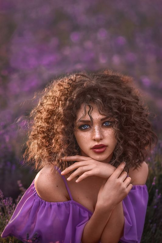 портрет, девушка, лаванда Валя фото превью