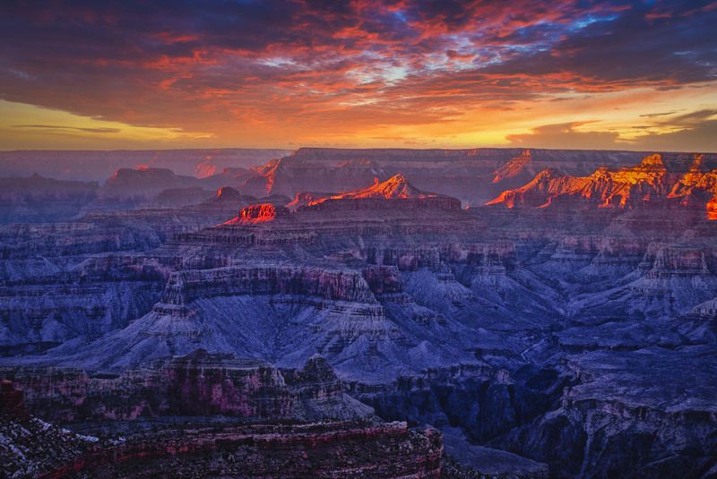 Одно из Чудес  Света - Гранд-Каньон( Grand Canyon), закат… .Штат Аризона, США фото превью