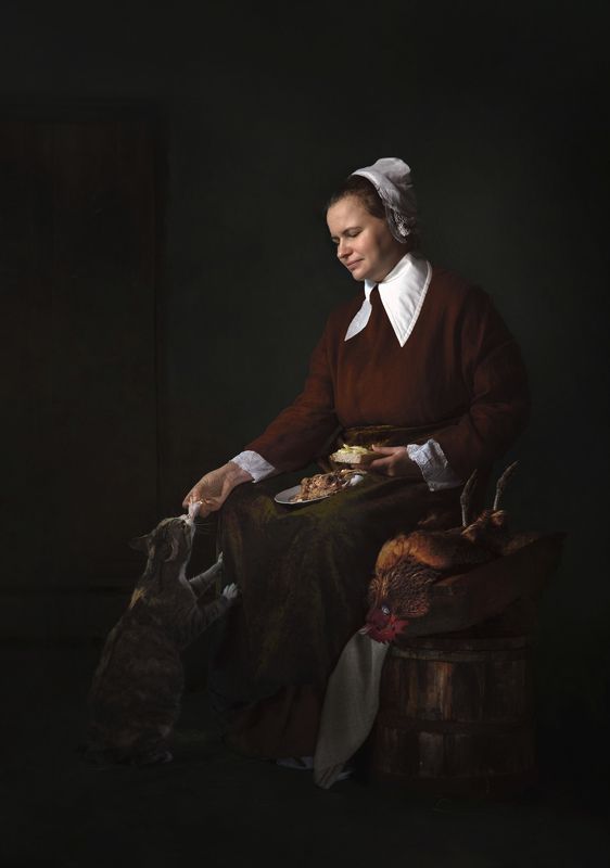 Завтрак кошки фото превью