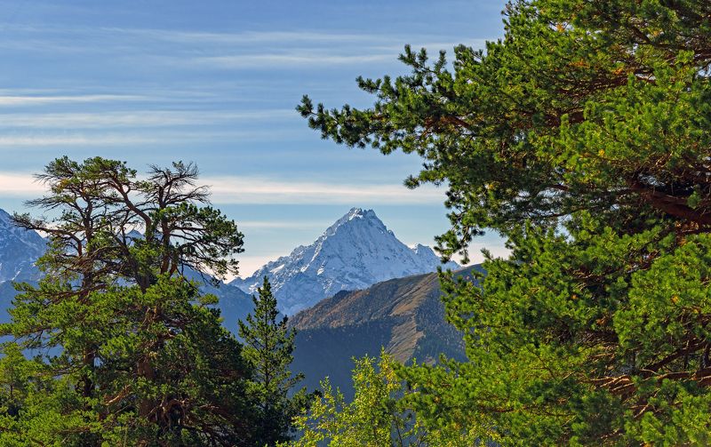 пшиш, архыз, романтик, вид, канатная дорога, млечный путь, карачаево-черкессия, кавказ, гора, вершина, Вид на гору Пшиш с поселка Архыз. Кавказ. Карачаево-Черкессия. фото превью
