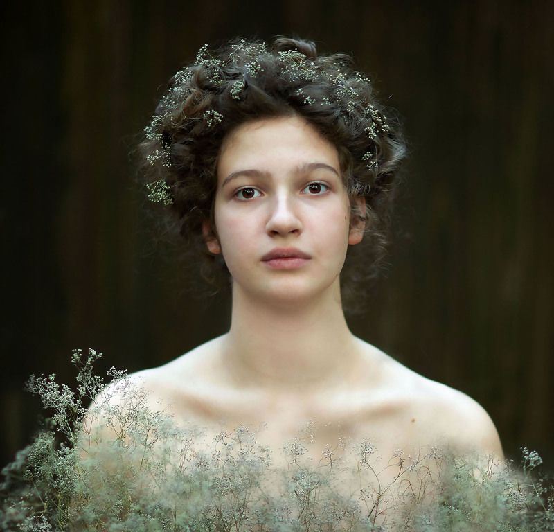 девушка, портрет, нимфа, образ, красота, girl, portrait, flowers, nature Нимфа фото превью