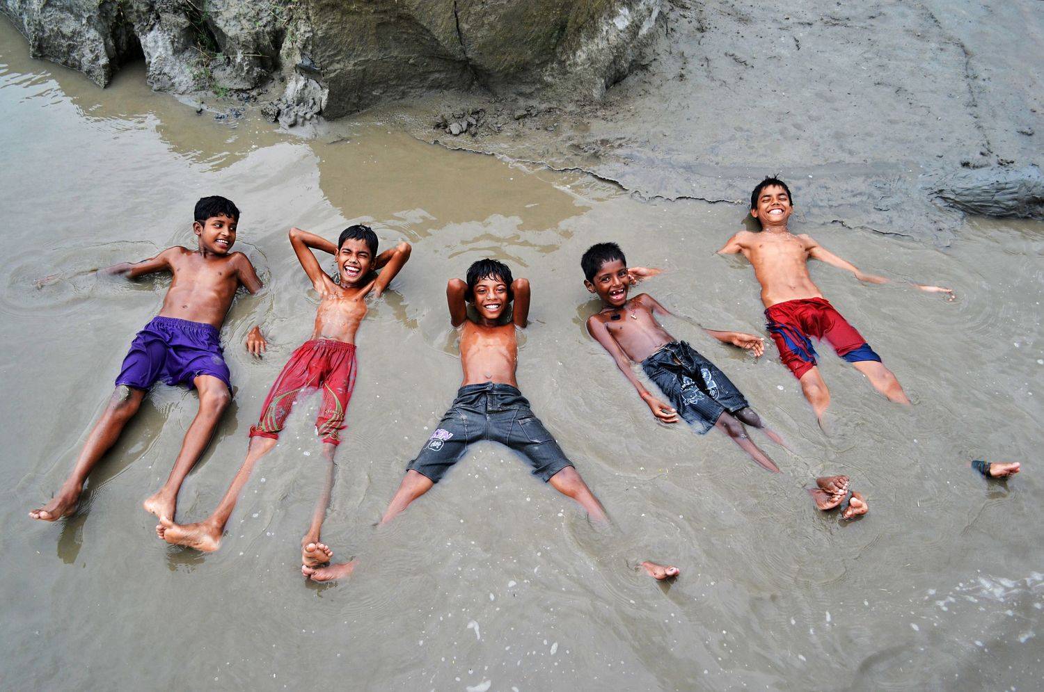 children, laying, down, fun, smiley, enjoyment, , CHINMOY BISWAS