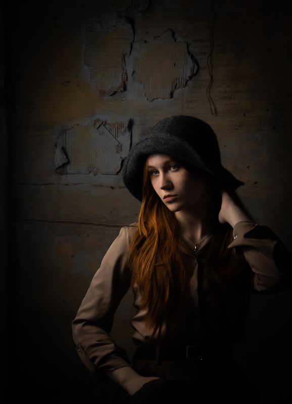 портрет, шляпа, ретро В шляпе фото превью