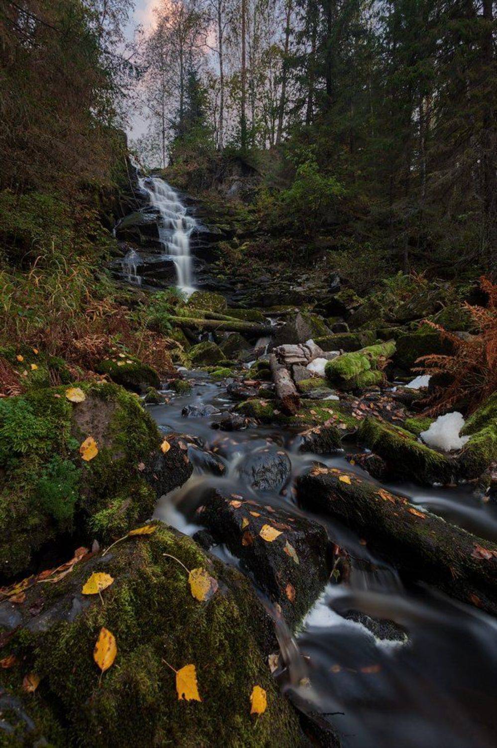 карелия, осень, водопад, рассвет, утро, Alex Darkside