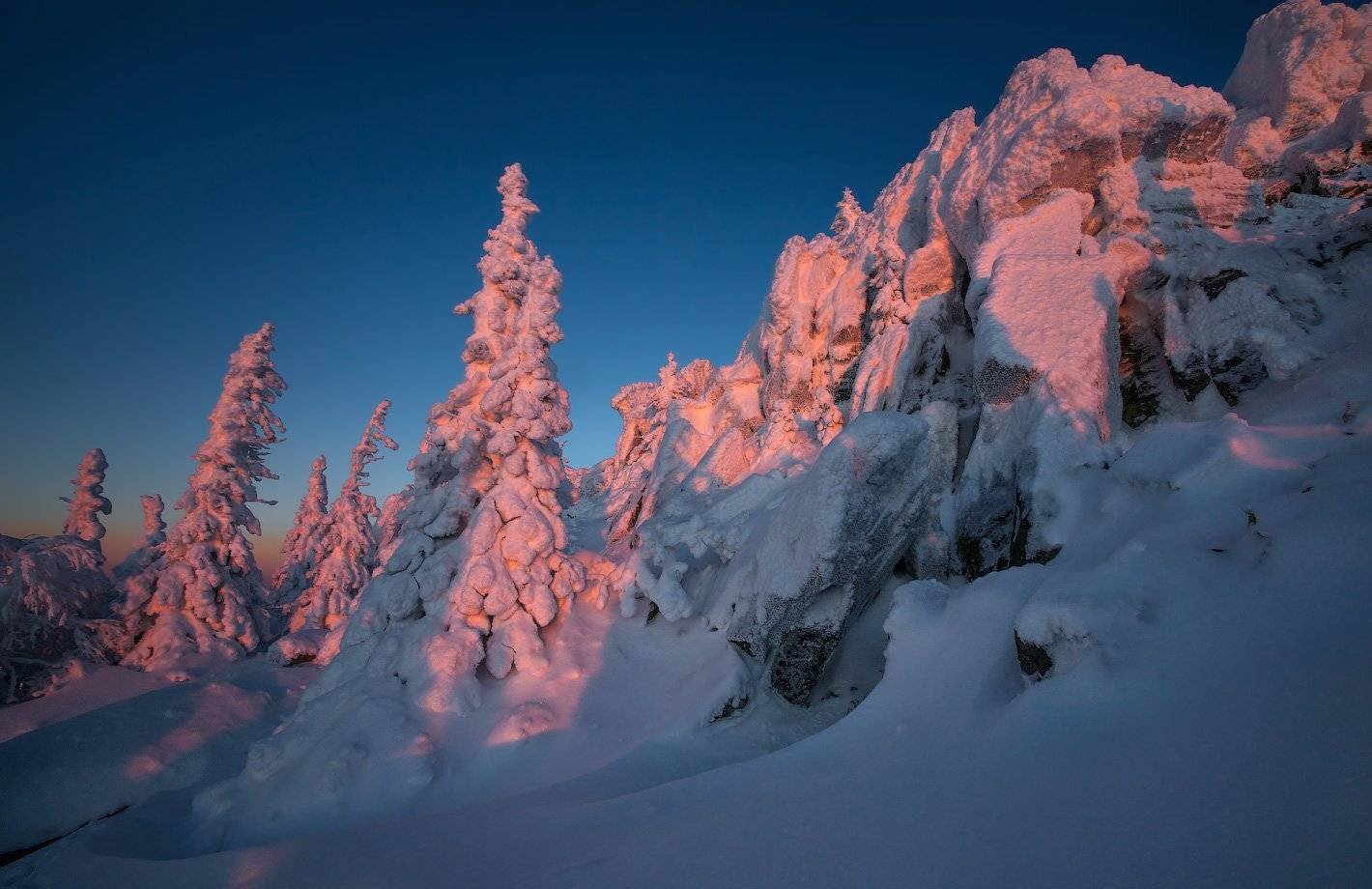 Горы, Зима, Снег, Ялангас, Владимир Ляпин
