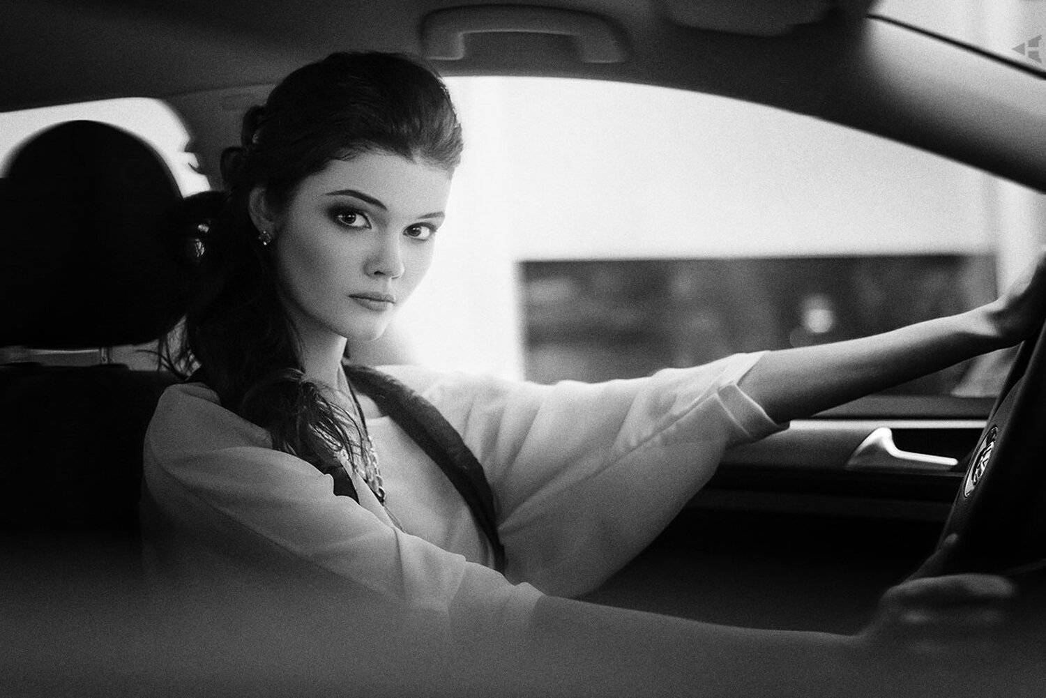 Авто, Девушка, Портрет, Чб, Саня Тупикин