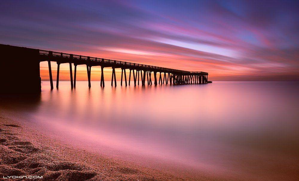 Азербайджан, Баку, Закат, Облака, Пляж, Lyokin