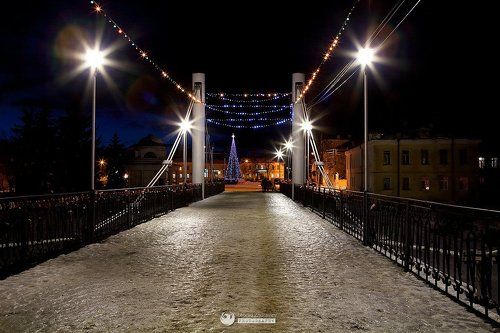 Пешеходный мост в Торжке