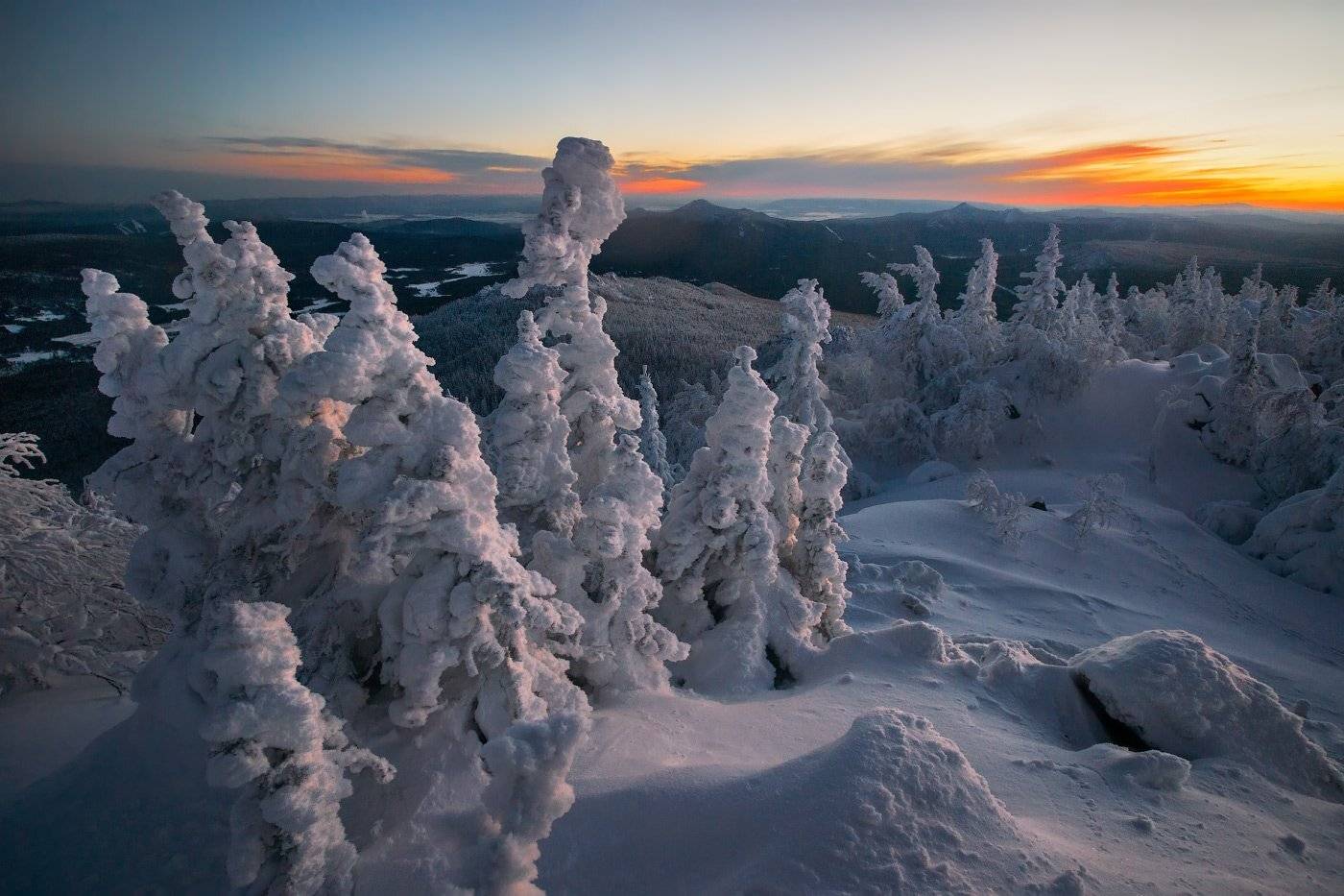 Вершина, Горы, Зима, Снег, Урал, Ялангас, Владимир Ляпин