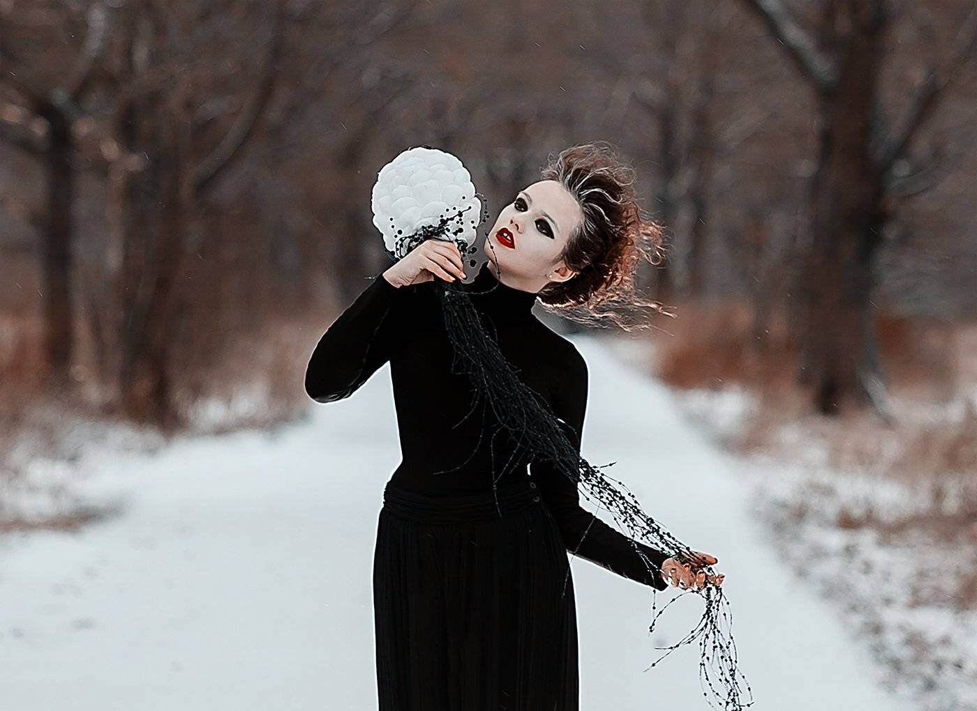 Estonia, Flowers, Portrait, Winter, Kljuchenkow Aleksandr