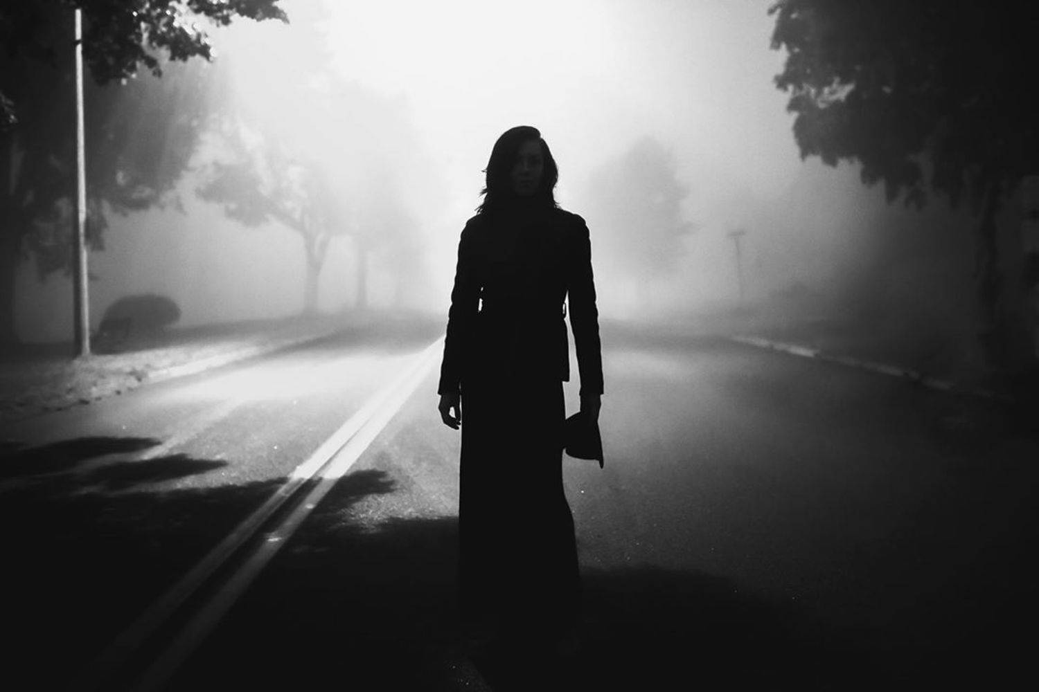 Dark, Portrait, Девушка, Силуэт, Туман, Александр Куренной