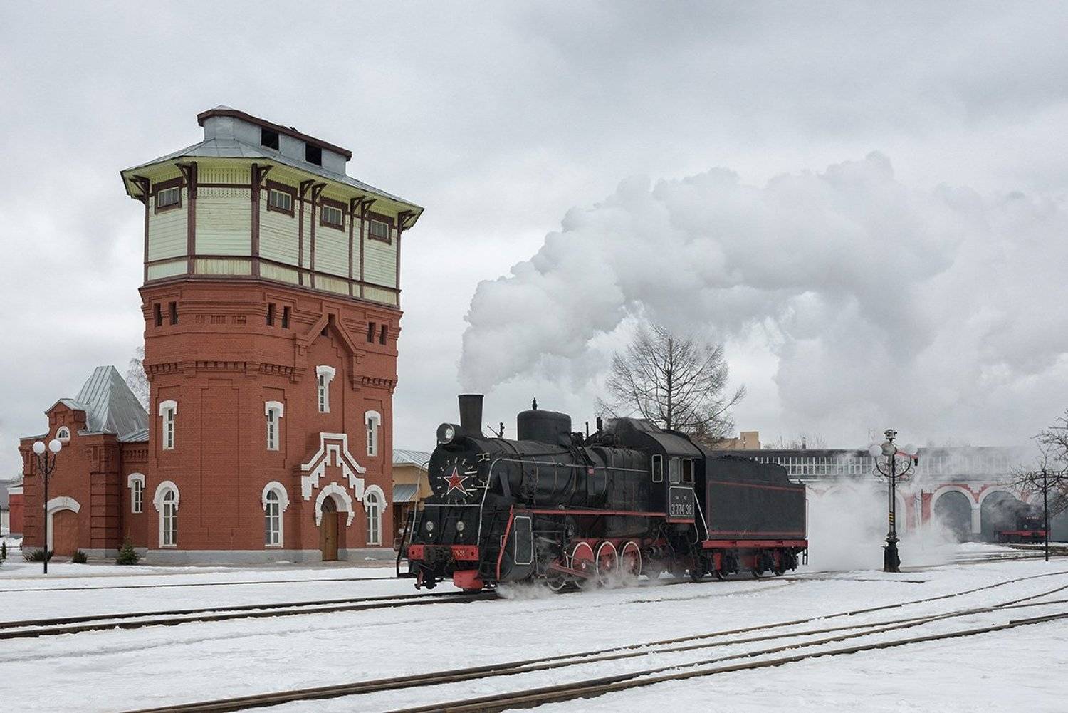 Водонапорная башня, Депо, Железная дорога, Паровоз, Подмосковная, Поезд, Рельсы, Ржд, Станция, Эр 774-38, Михаил Глаголев