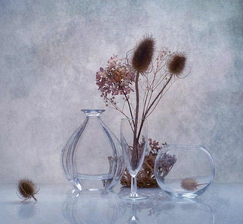 натюрморт, стекло, сухоцветы, фантазия Ноябрь фото превью