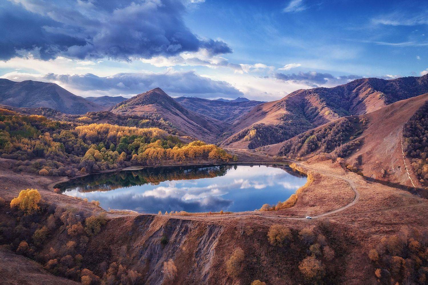 чечня, озеро, галанчож, осень, Владимир Липецких