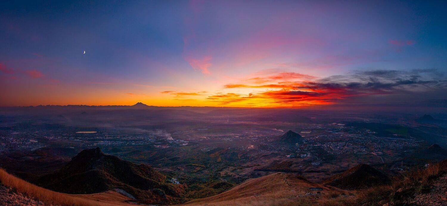 закат,бештау,осень,панорама, Елена Брежицкая
