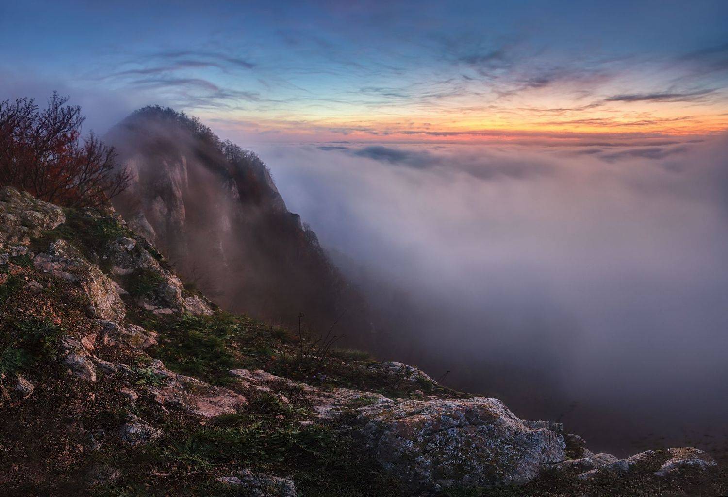 landscape, tree, sunrise, panorama, Petr Fiala