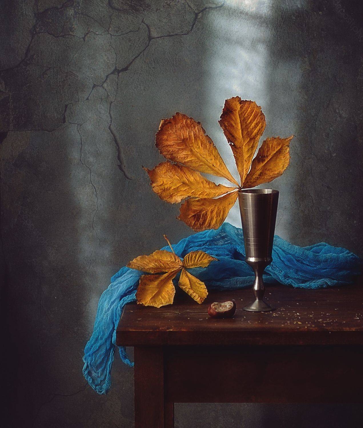 натюрморт,осень,листья,каштан, Наталия К