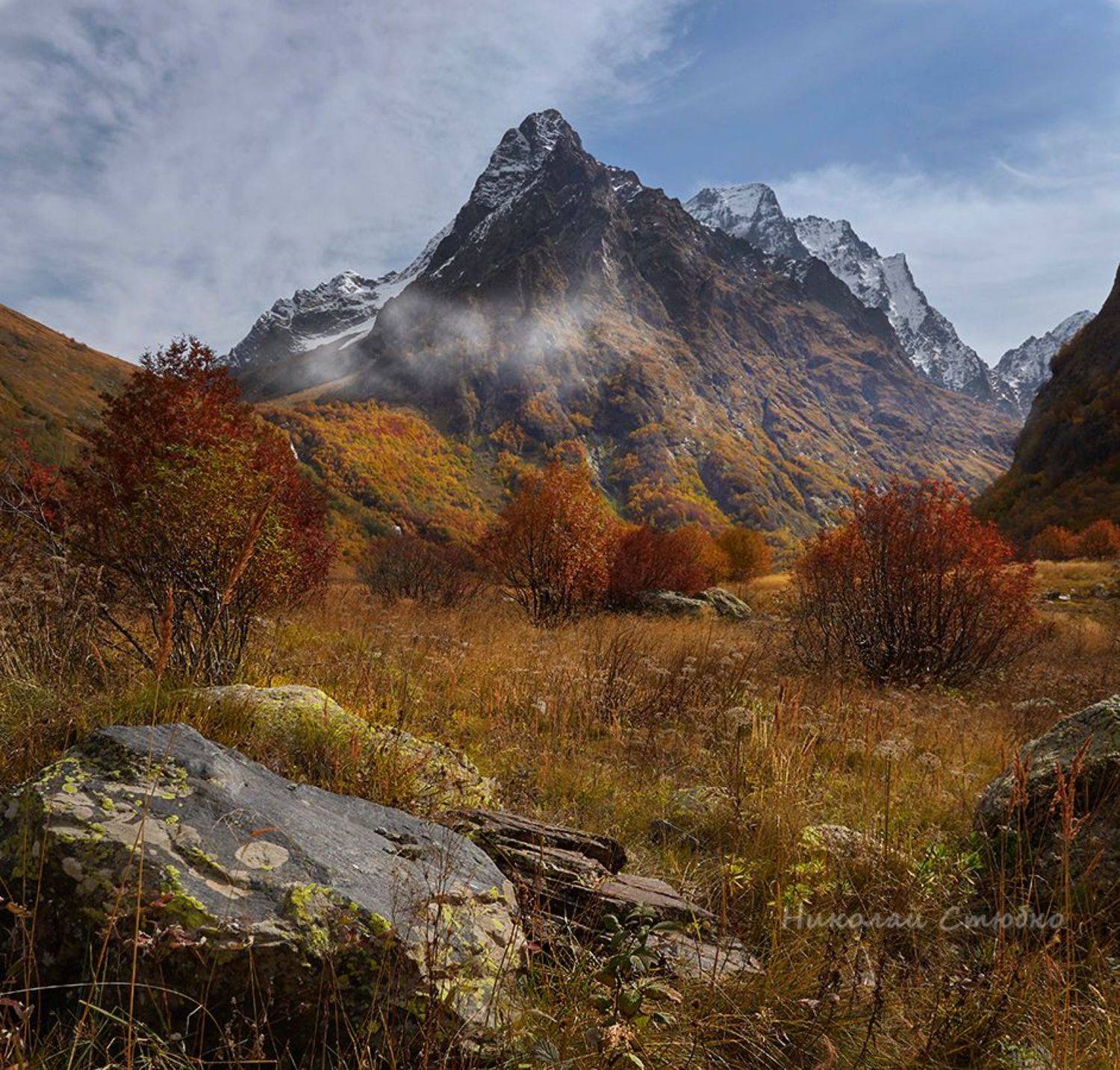 кавказ горы домбай ульген осень, Николай Стюбко