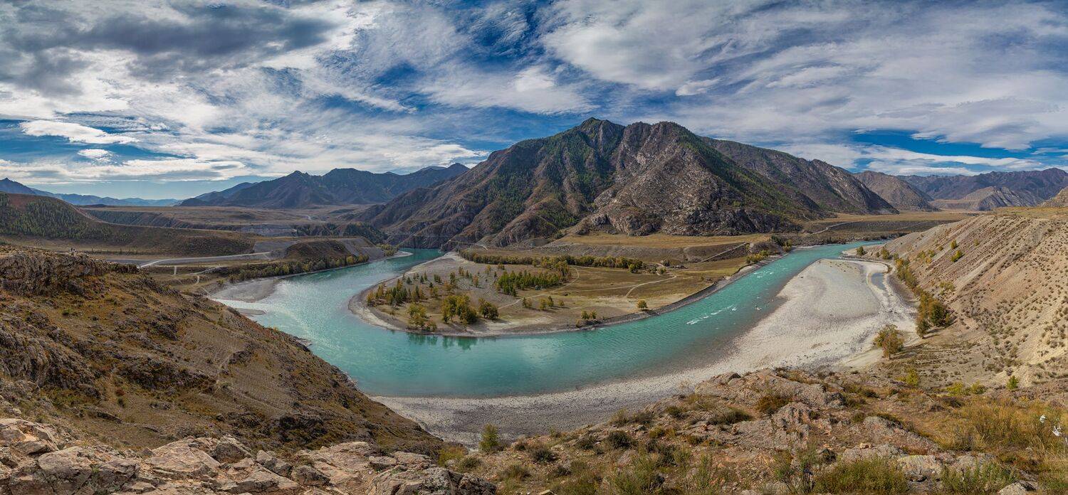 природа, алтай, катунь, чуя, панорама, Максим Подосинников
