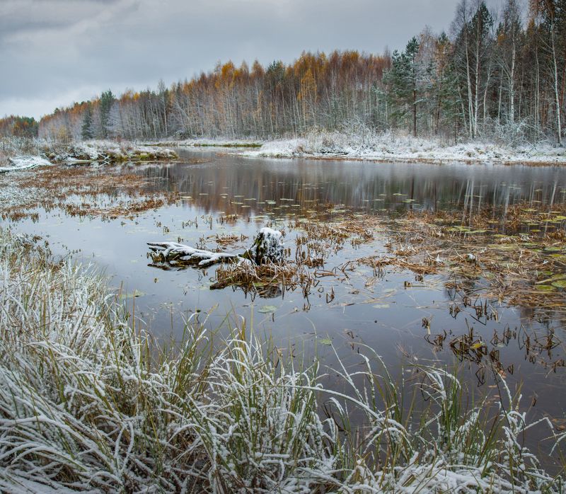 осень речка суходол серково октябрь снежок Первый снег фото превью