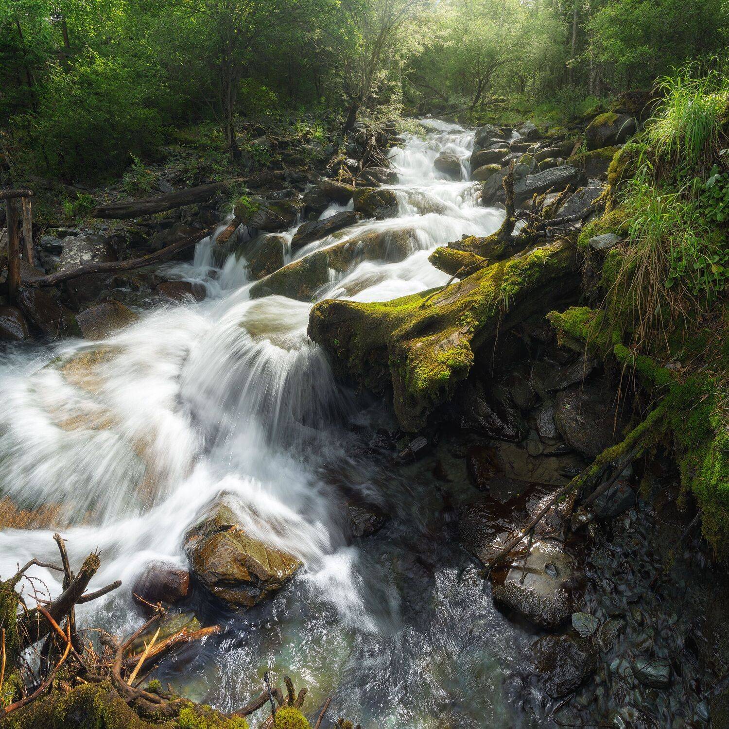 пейзаж, озеро, алтай, горы, лето, landscape, altai, mountains, hiking, lake, summer, travel, водопад, waterfall, ручей, stream, Иван Чаланов