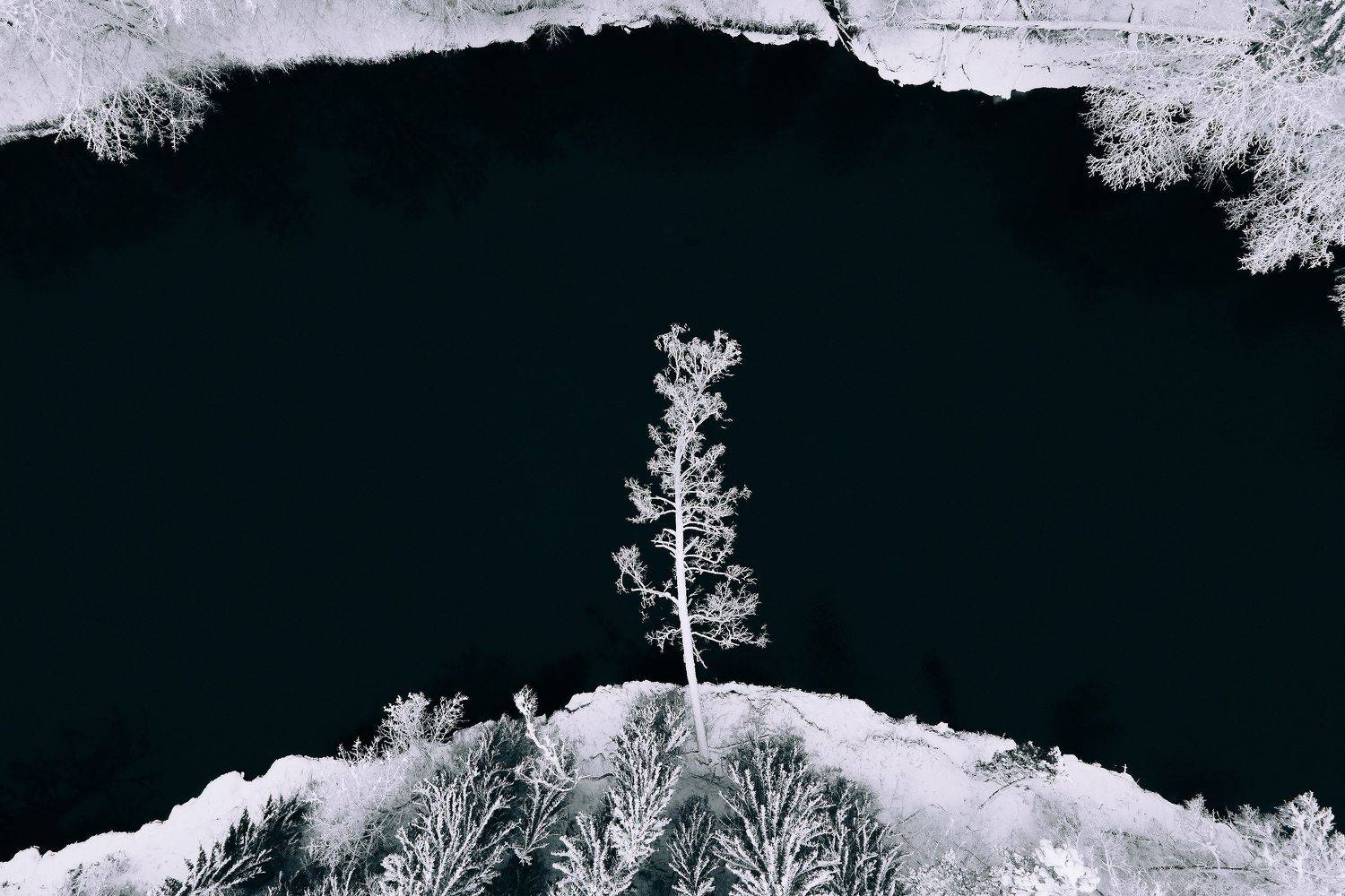 зима лес снег река пейзаж, Lutovkin