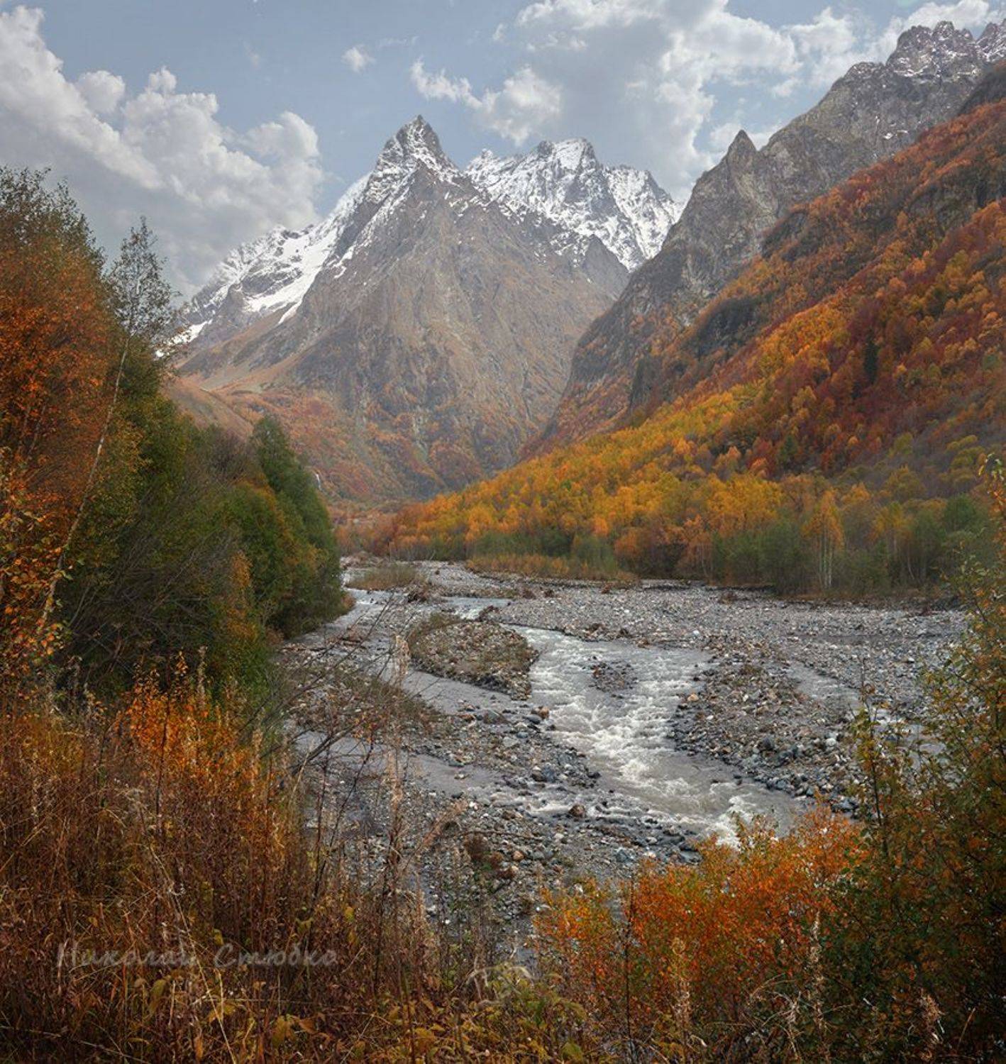 кавказ горы домбай ульген осень, Николай Стюбко