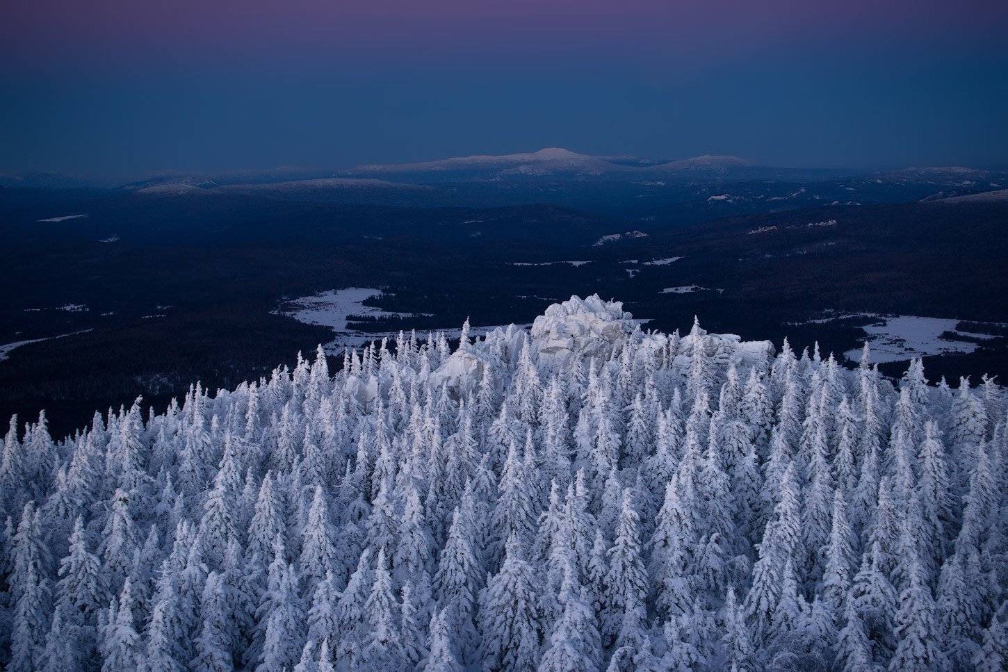 Вершина, Елки, Зима, Снег, Тайга, Урал, Ялангас, Владимир Ляпин
