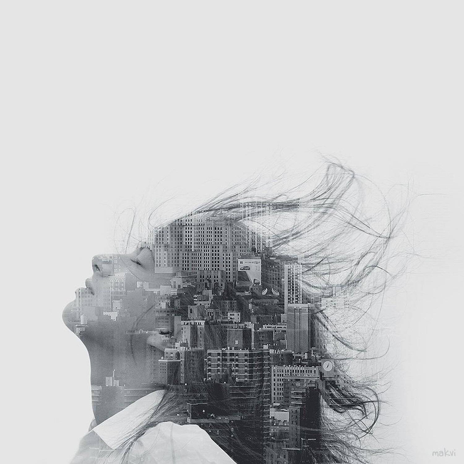 Black & white, Black and white, Bw, Hair, Portrait, Виктор Макарчук