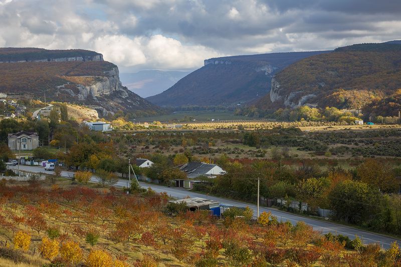 крым, пейзаж, бельбекское ущелье, осень, горы, облака, каньон, свет, Ворота Крымских гор. фото превью