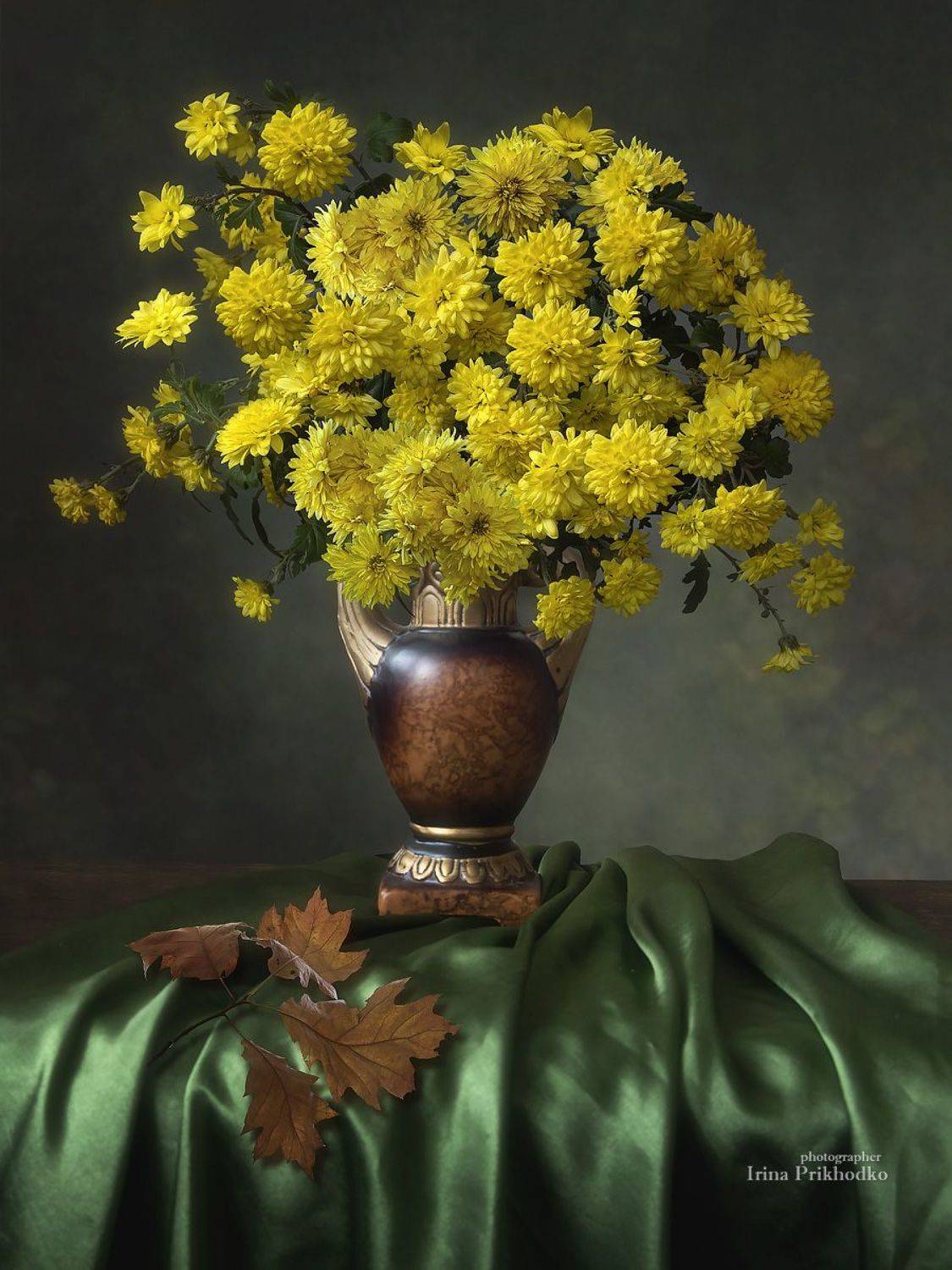 натюрморт, букет, хризантемы, осень, Приходько Ирина