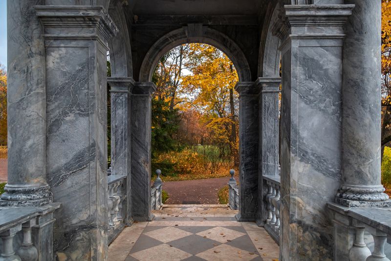 осень, пейзаж, пушкин, мраморный, мост, арка, екатерининский, парк Entrance to autumn фото превью