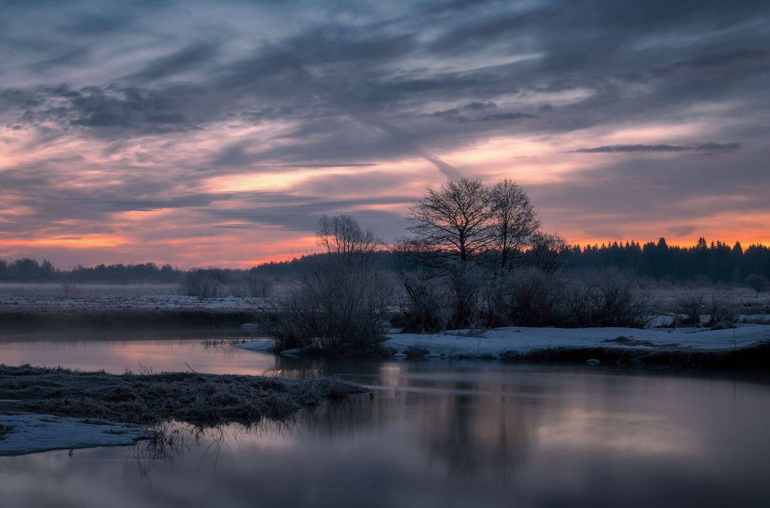 пейзаж, рассвет, река, Левыкин Виталий
