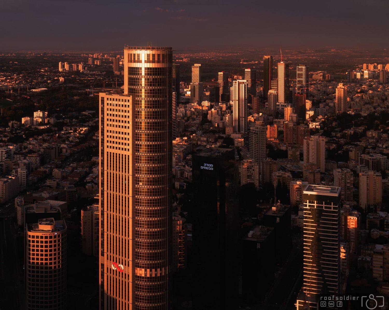 Tel aviv, Israel, city, urban, architecture, cityscape, above, structure, sunset, sunrise, golden, skyscraper, Голубев Алексей
